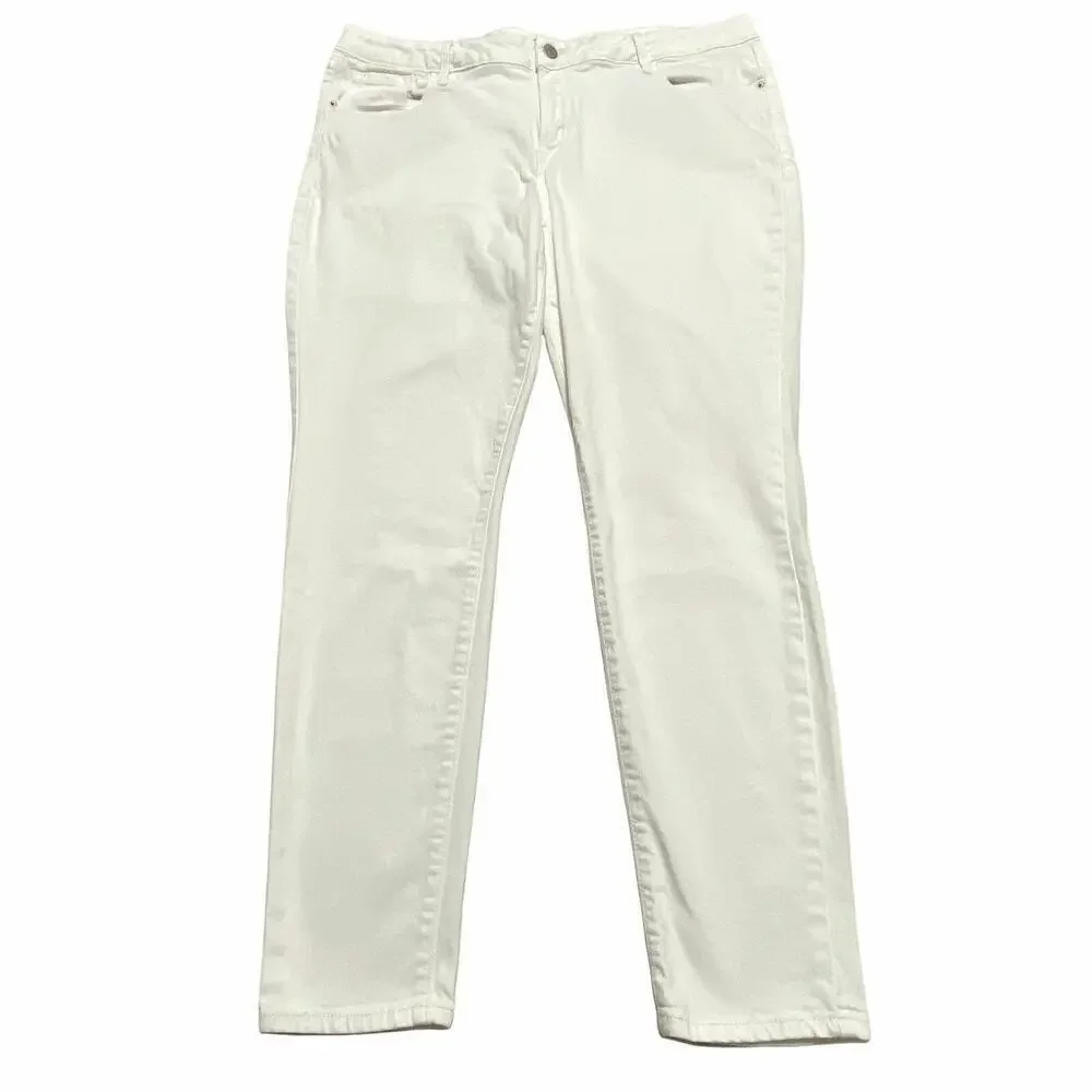 Old Navy Rockstar slim‎ fit Tapered leg women's size 16 White skinny jeans